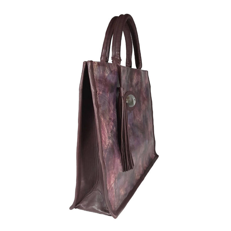 "Bahia" bag in printed leather-Fendija Création Marrakech-MyTindy