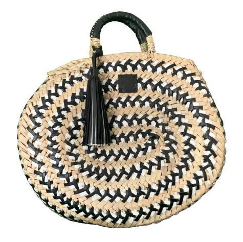 Straw Braided Leather Basket #2063-OWL Marrakech-MyTindy