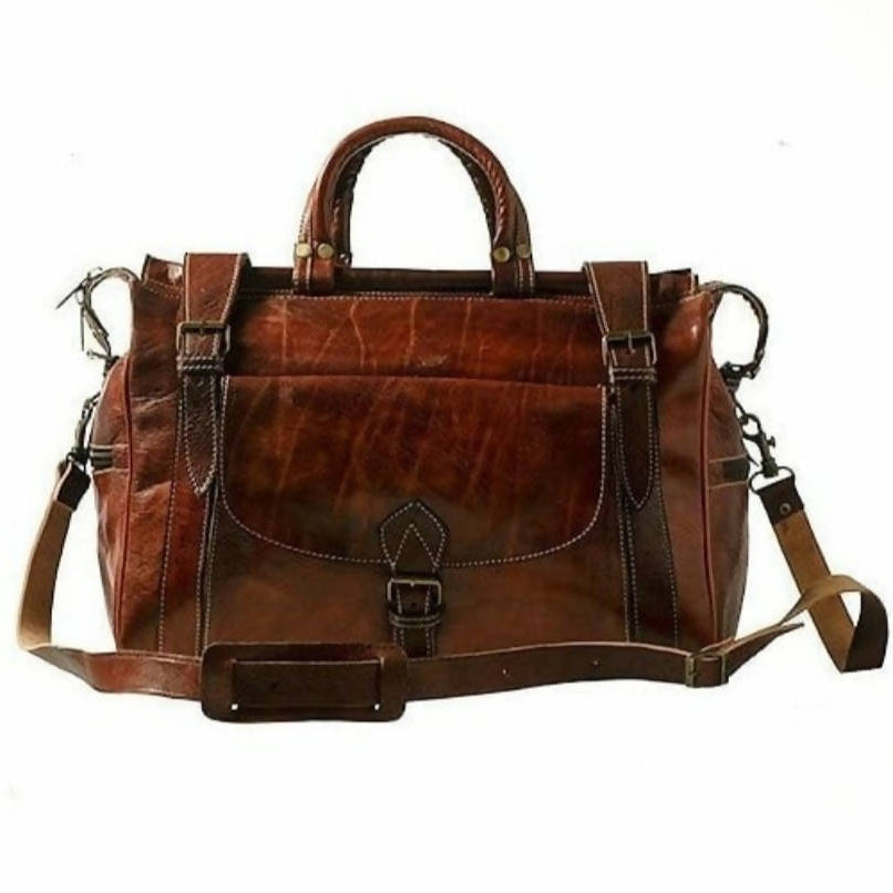 Brown Leather Travel Bag-My Real Leather-MyTindy