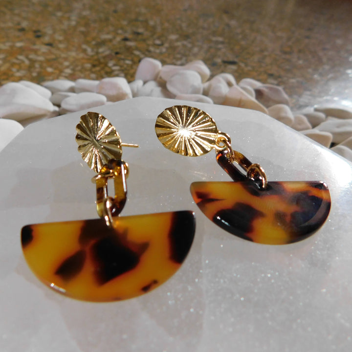Moon flower earrings