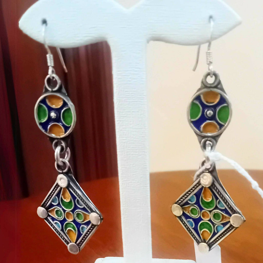 Enameled Moroccan Earrings