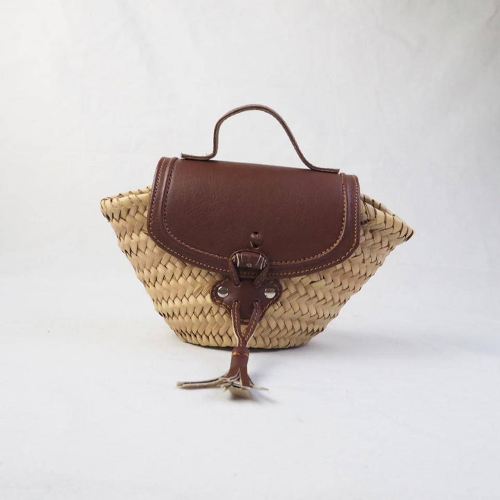 Leather and Straw Belt Bag-The Label-MyTindy