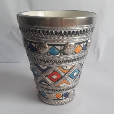 Moroccan Cup made of Clay and Metal-Youssef hamlili-MyTindy