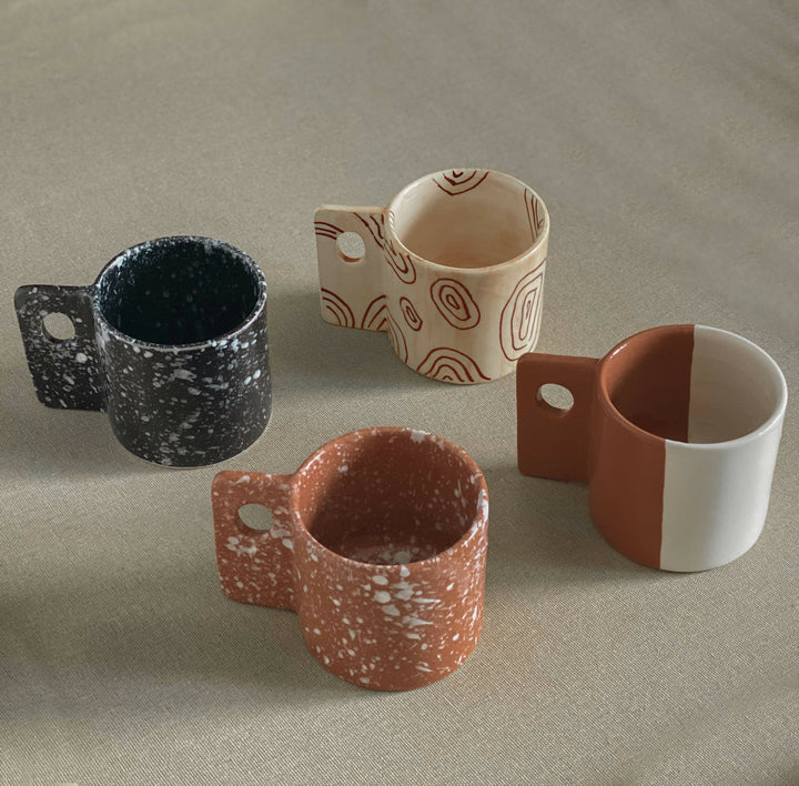 Terracotta and White mug
