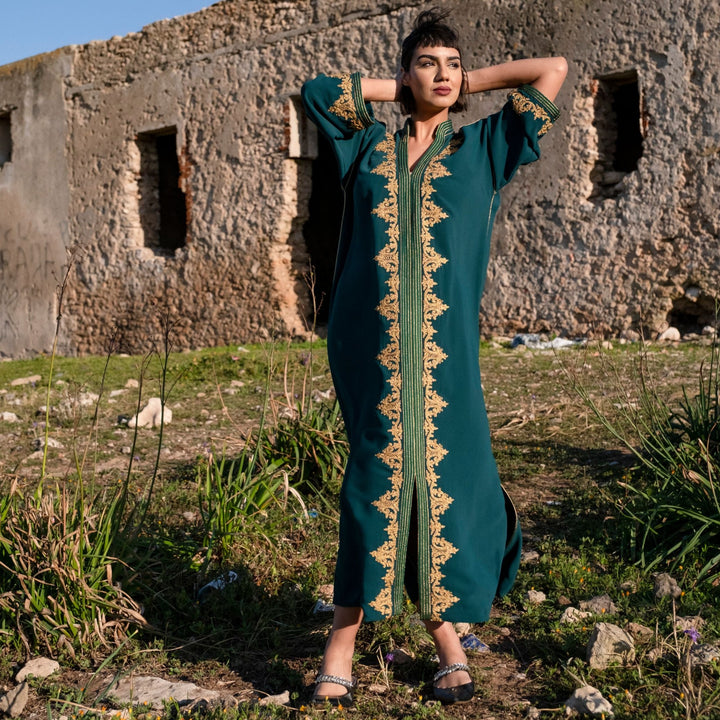 moroccan dress Royal Ruby Kaftan The breathtaking Mirna Kaftan captures all the beauty and culture of Morocco with its trendy design Dark Red Moroccan Caftan With