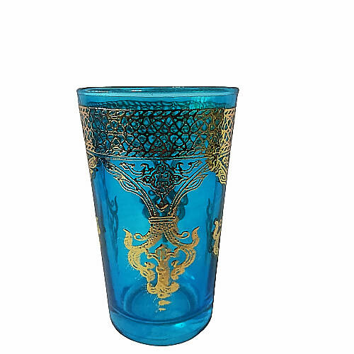 Set of 6 Traditional Moroccan Tea Glass - Multicolor