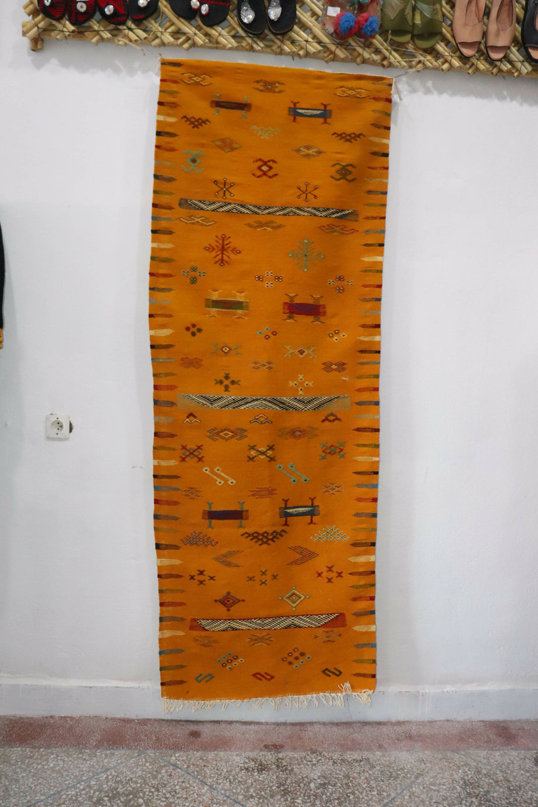 Orange Akhnif Moroccan Carpet Corridor