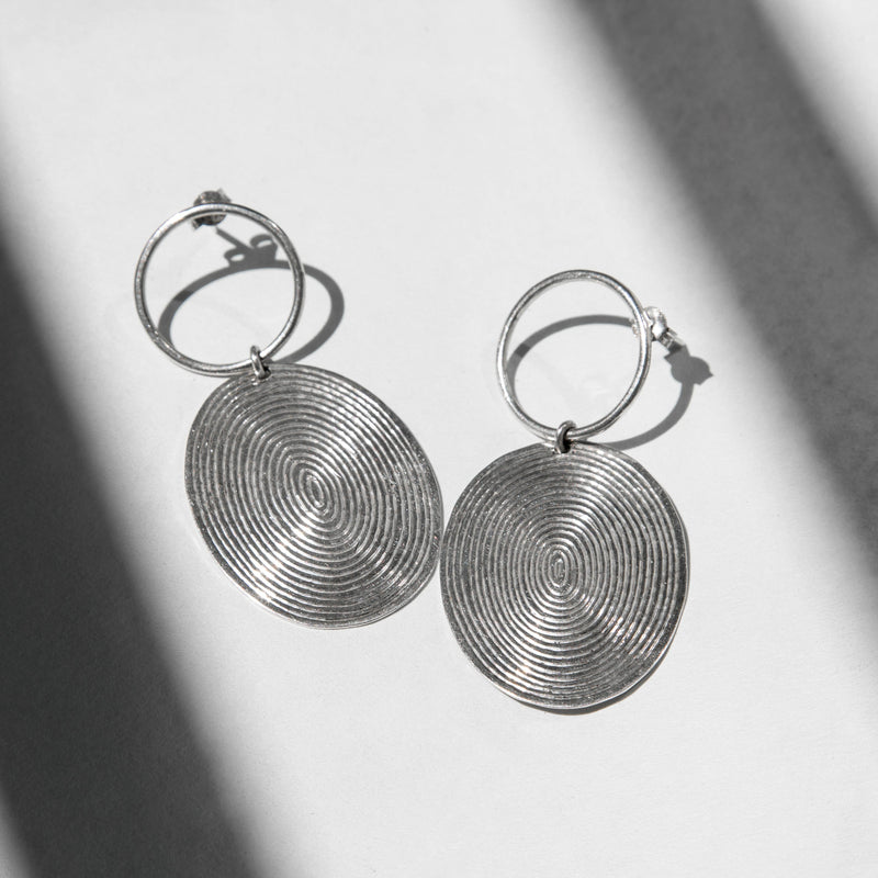 Grey Half Spirals Earrings-Yelli Jewels-MyTindy