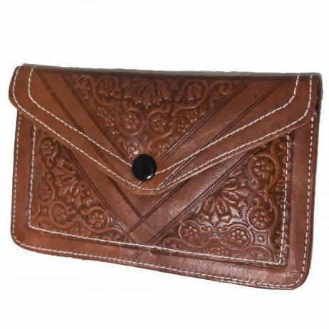 Leather Wallet with Arabesque Engraving-My Real Leather-MyTindy