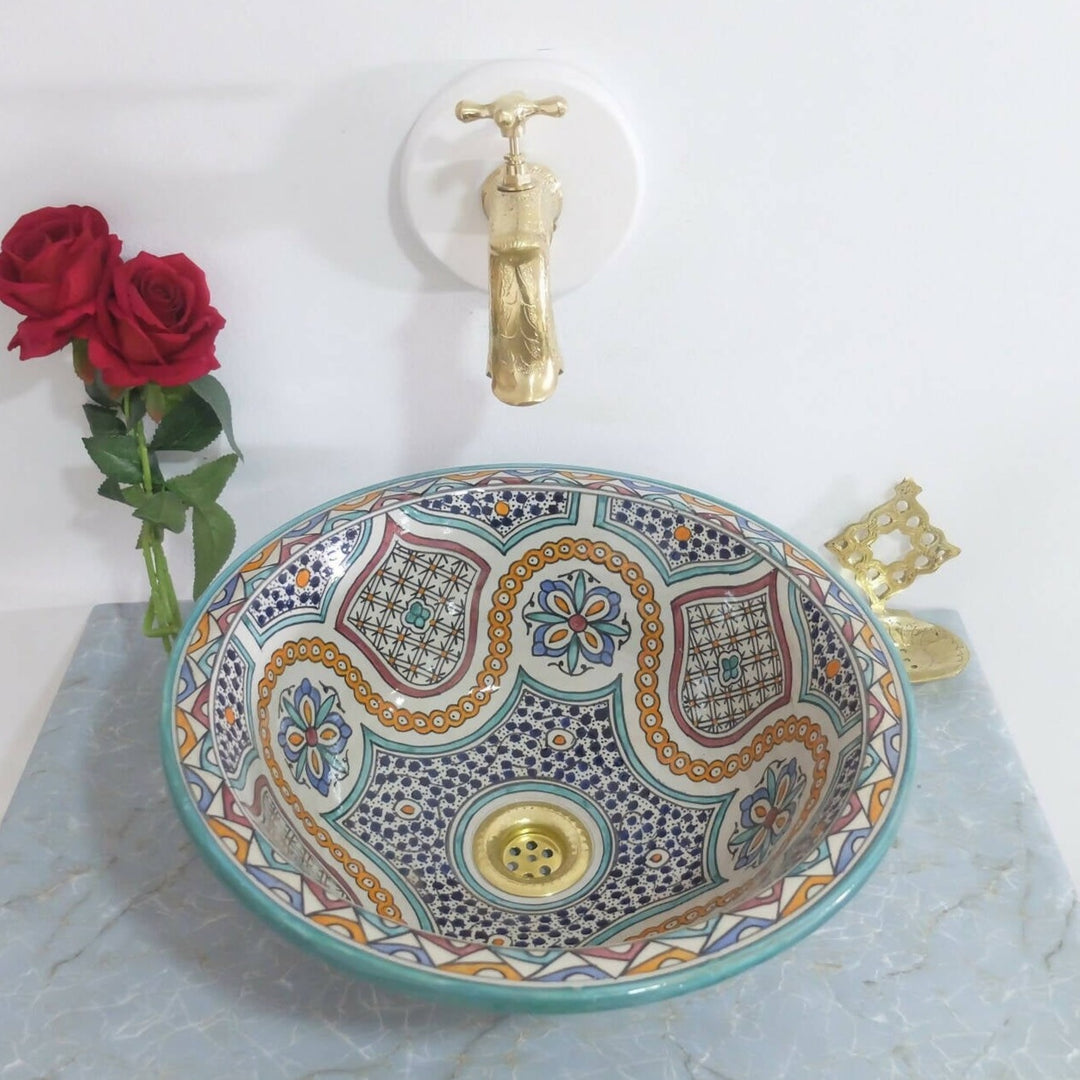 Colorful Ceramic Moroccan Sink