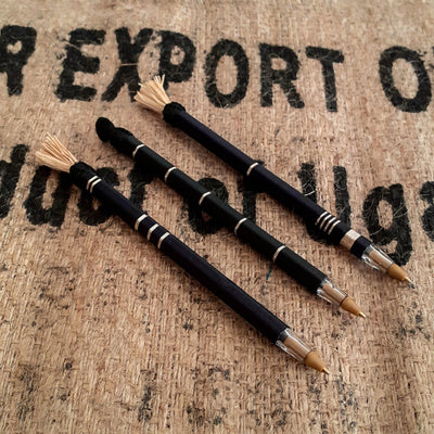Set of 3 Woven Black Pen-Notla-MyTindy