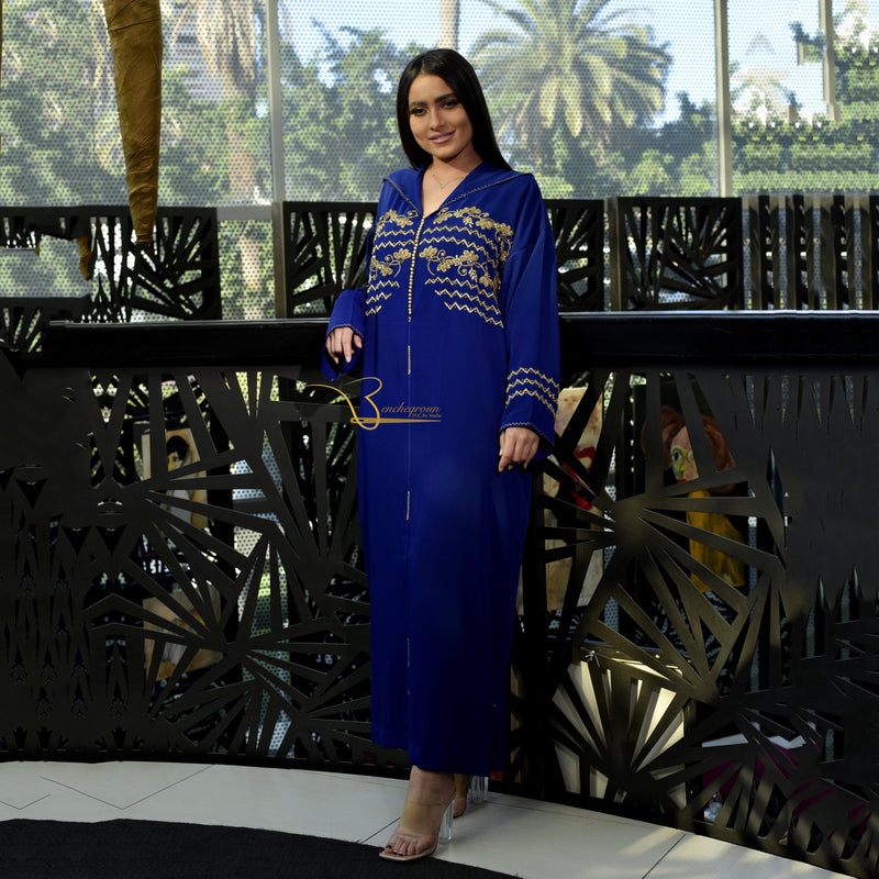 Royal Blue Djellaba-Haute couture by Nadia Bencheqroun-MyTindy