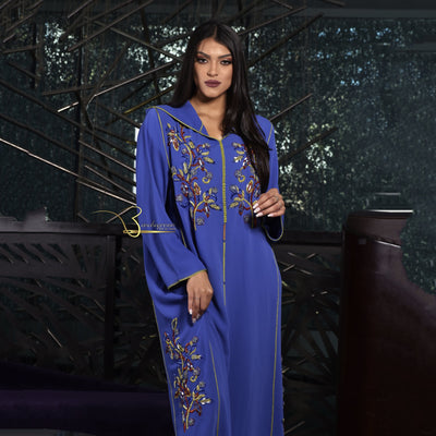 Purple & Gold Djellaba-Haute couture by Nadia Bencheqroun-MyTindy