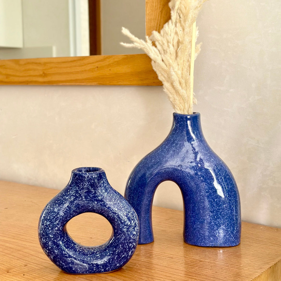 Duo Azul and Tafoukt blue vases