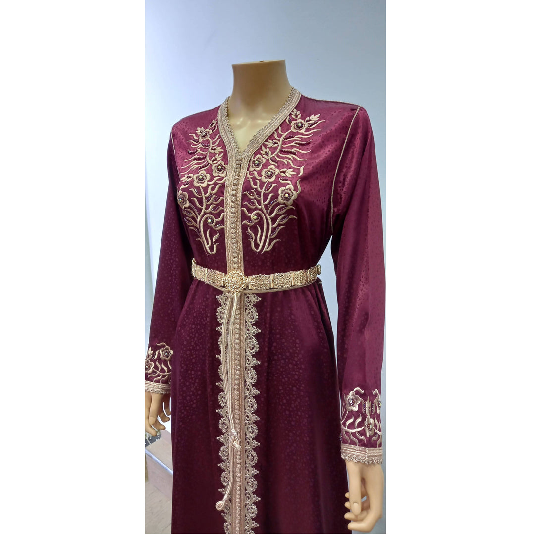 Burgundy Bell Shaped Kaftan