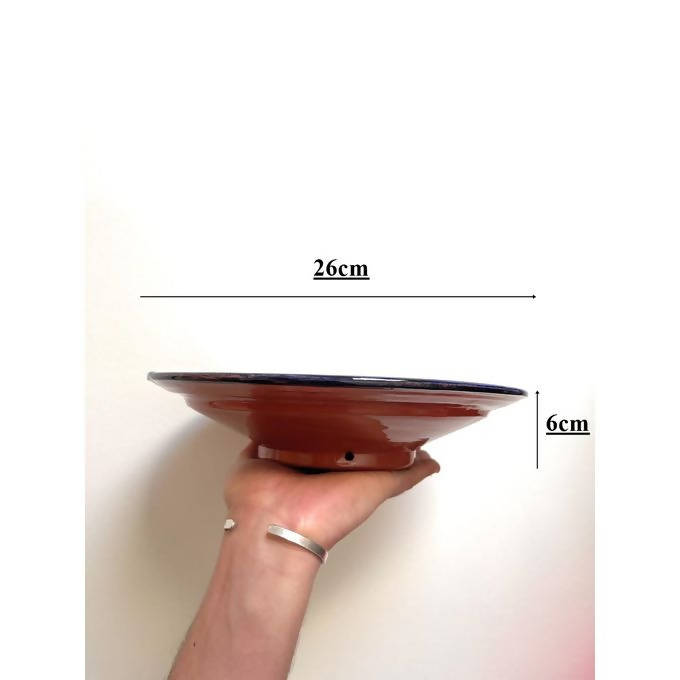 26 cm - Black & Blue Moroccan Deep Dish