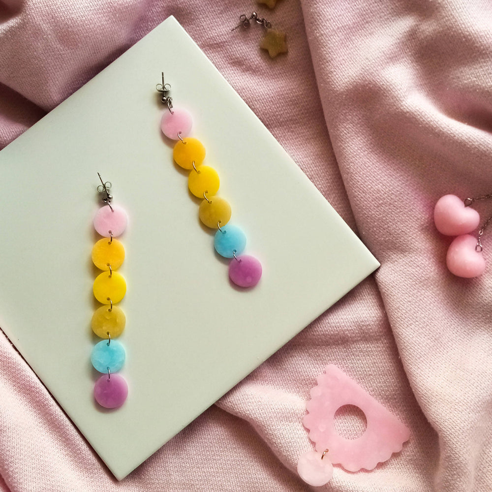 Rainbow Confetti Earrings-Chamslaachia Limited-MyTindy