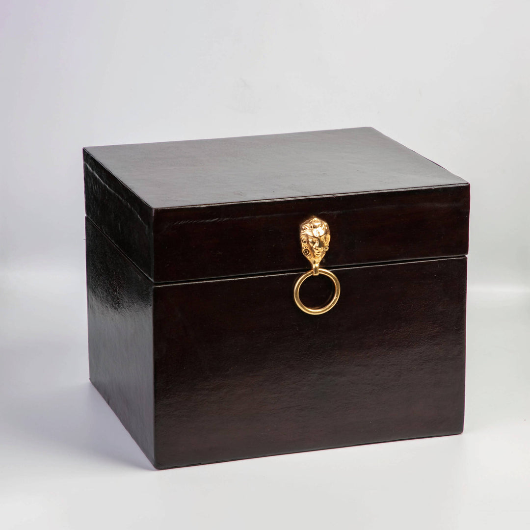 Lion Handle Leather Trunk