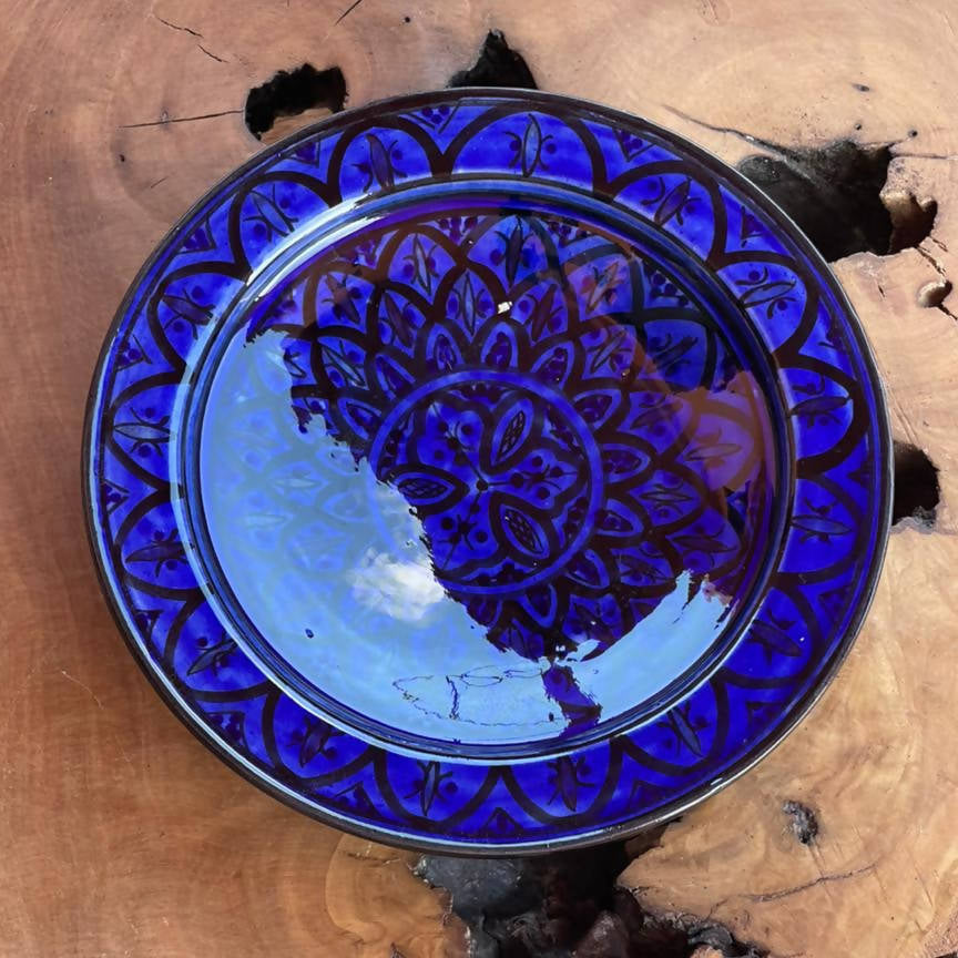 26 cm - Black & Blue Moroccan Deep Dish