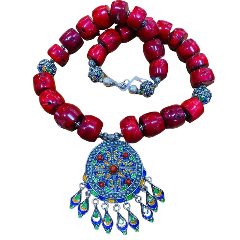 Coral Beads Necklace-Jbali Bijoux-MyTindy