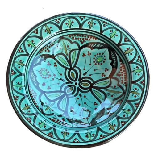 26 cm - Black & Green Moroccan Deep Dish