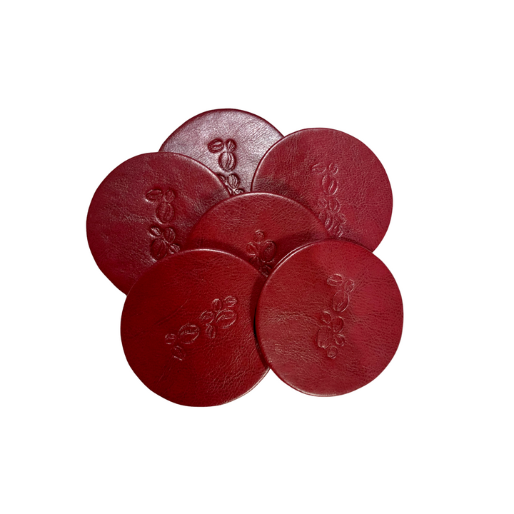 Set of 6 P-Leather Coasters