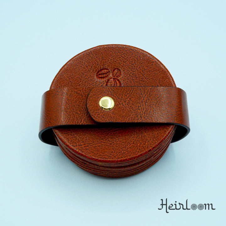 Set of 6 P-Leather Coasters