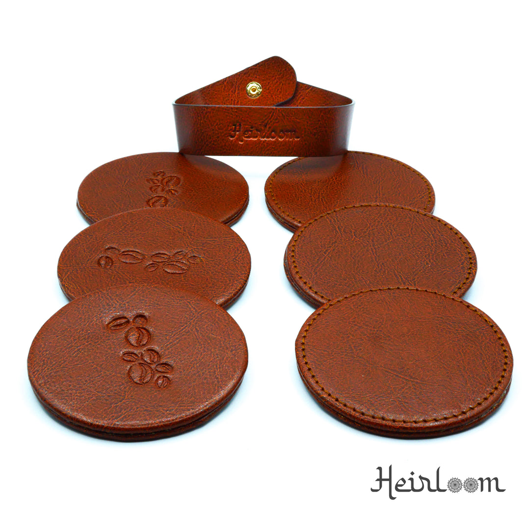 Set of 6 P-Leather Coasters