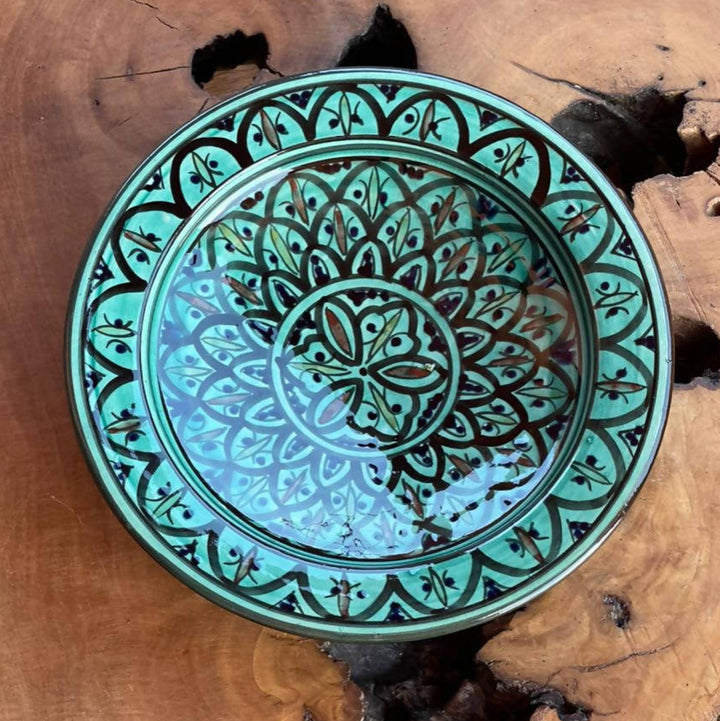 26 cm - Black & Green Moroccan Deep Dish