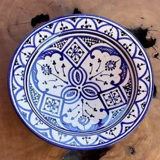 26 cm - Blue & White Moroccan Deep Dish