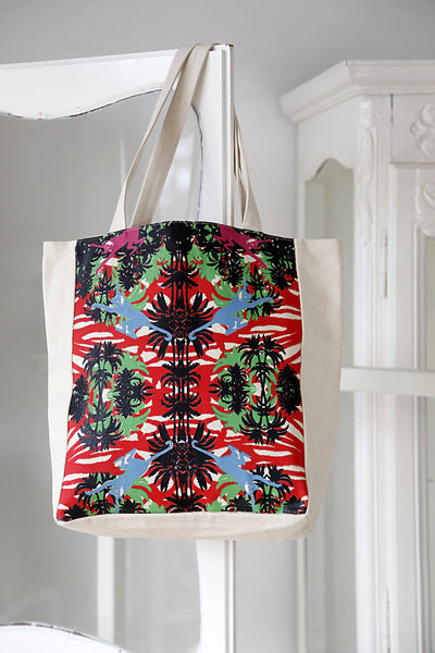 "Red Tiki" coton bag-Leila Billon-MyTindy