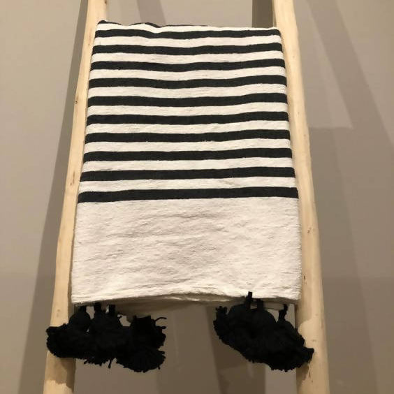Black & White Taghazout Blanket-Museo Home-MyTindy