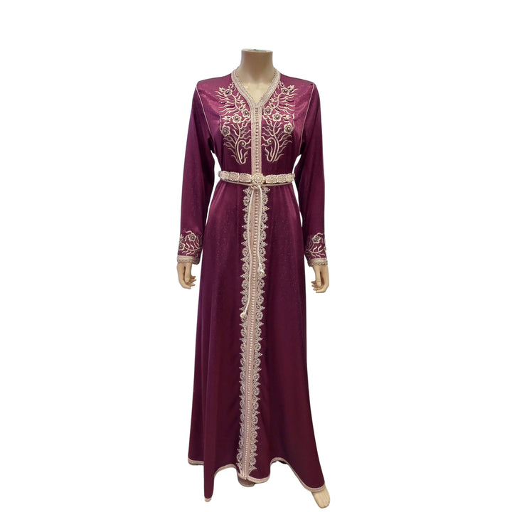 Burgundy Bell Shaped Kaftan