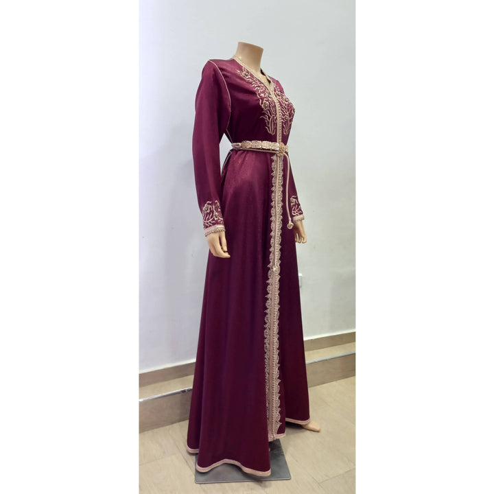 Burgundy Bell Shaped Kaftan