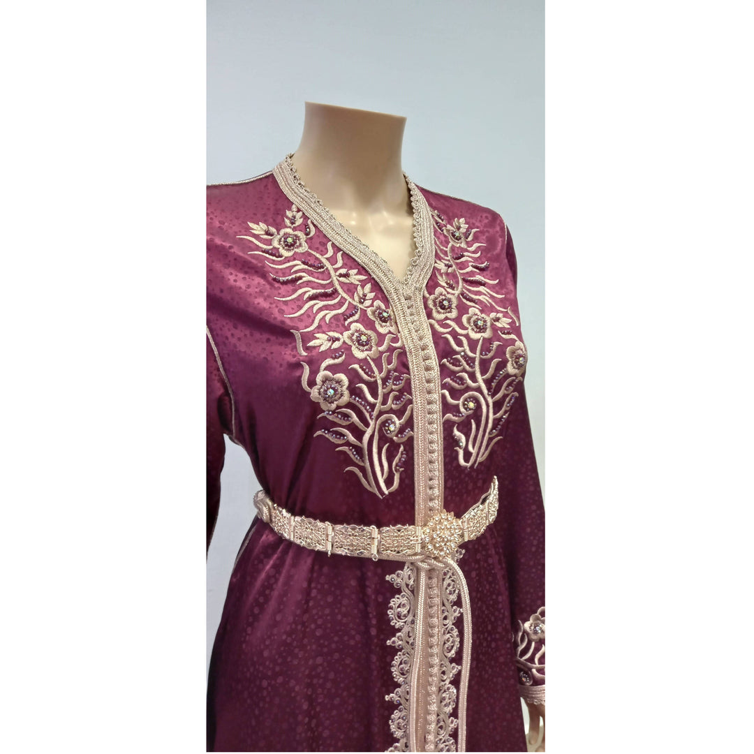Burgundy Bell Shaped Kaftan
