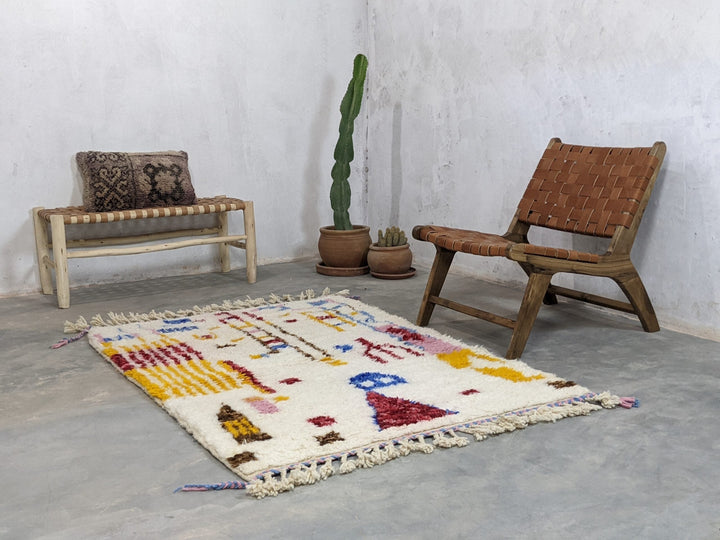 Small Moroccan Rugs - Berber Handwoven Rugs for Home Décor (160 x 116 cm)