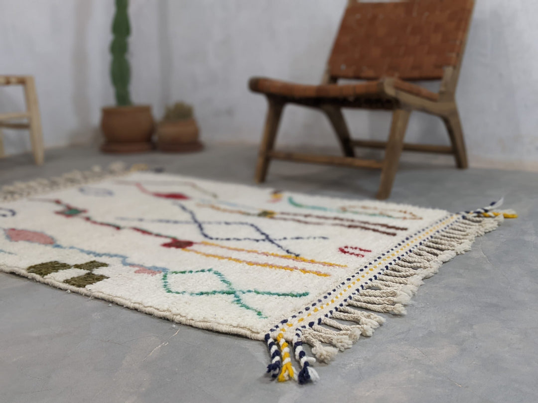 Small Moroccan Rugs - Berber Handwoven Rugs for Home Décor (150 x 106 cm)