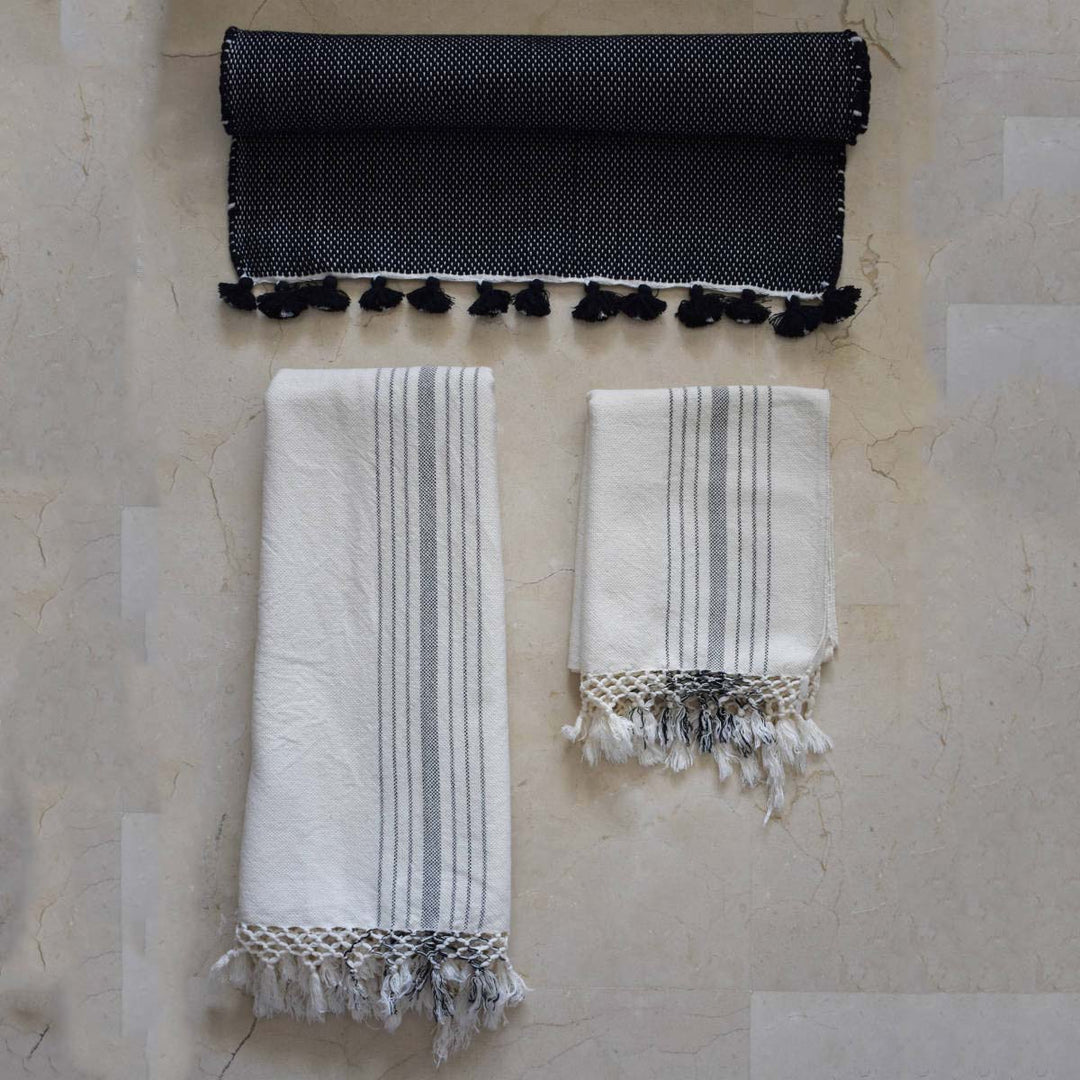 Black & Cream Bath Set