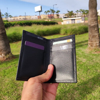 Personalized leather credit and travel card holder