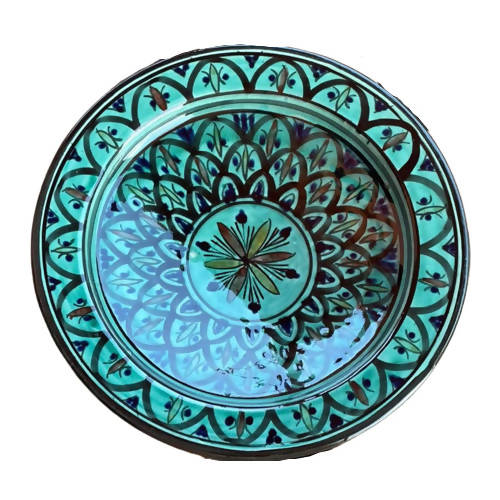 26 cm - Green & Black Moroccan Deep Dish
