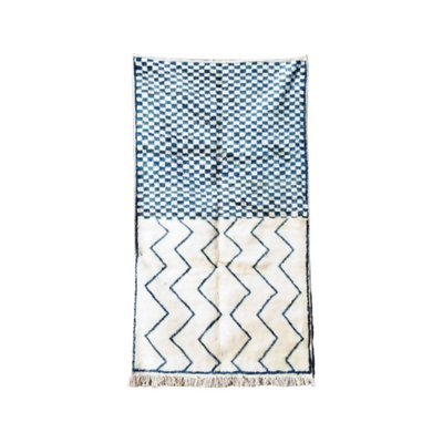 Blue and White Moroccan Rug