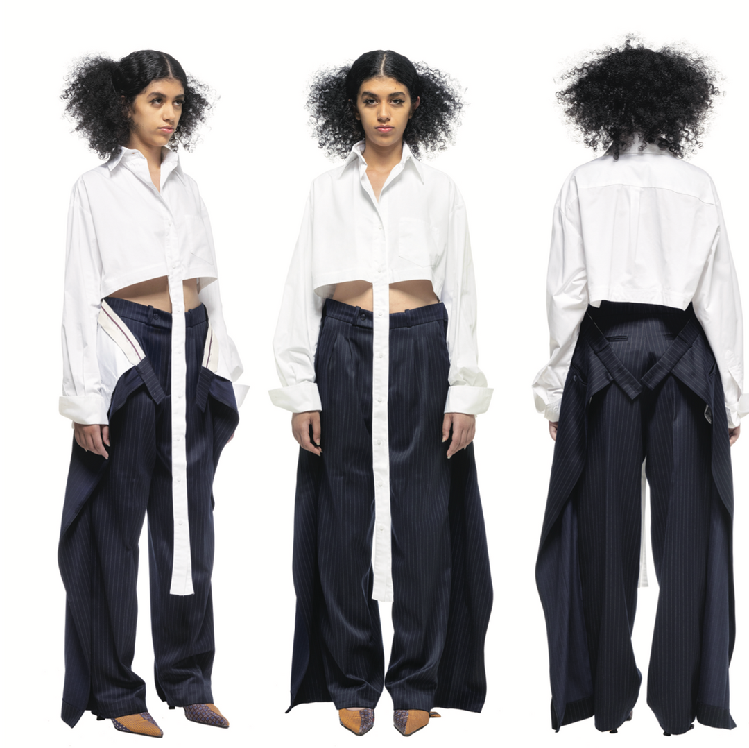 DECONSTRUCTED CROP SHIRT