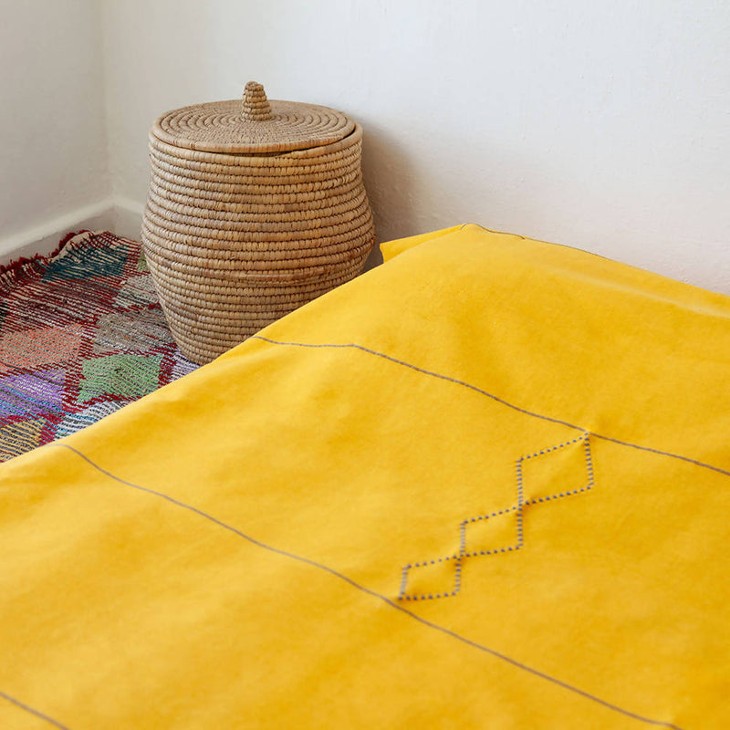 Yellow Moroccan Bed Spread-Djebeli Tanger-MyTindy