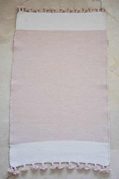 Tafsut Handwoven Bath Mat in Powder Pink