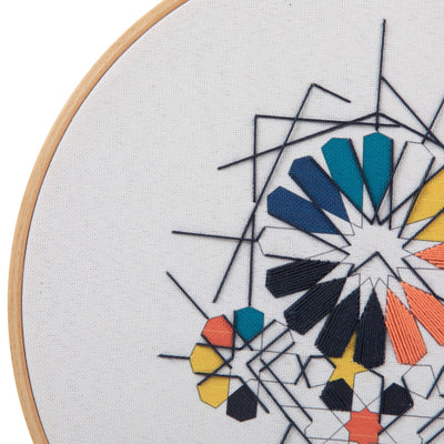 24 cm Embroidered Hoop Zelij Fragments-Artizainer-MyTindy