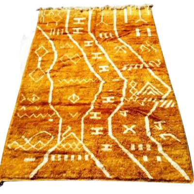 Yellow Moroccan Carpet-Coopérative Bakiz-MyTindy
