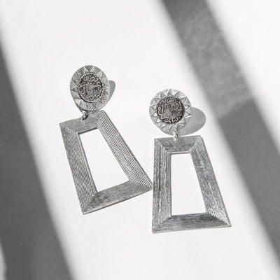 Trapezoid Coins Earrings-Yelli Jewels-MyTindy