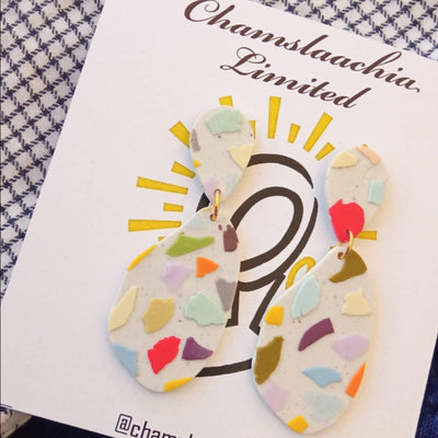 Terrazzo Earrings-Chamslaachia Limited-MyTindy