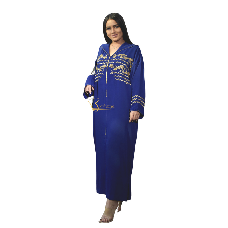 Royal Blue Djellaba-Haute couture by Nadia Bencheqroun-MyTindy