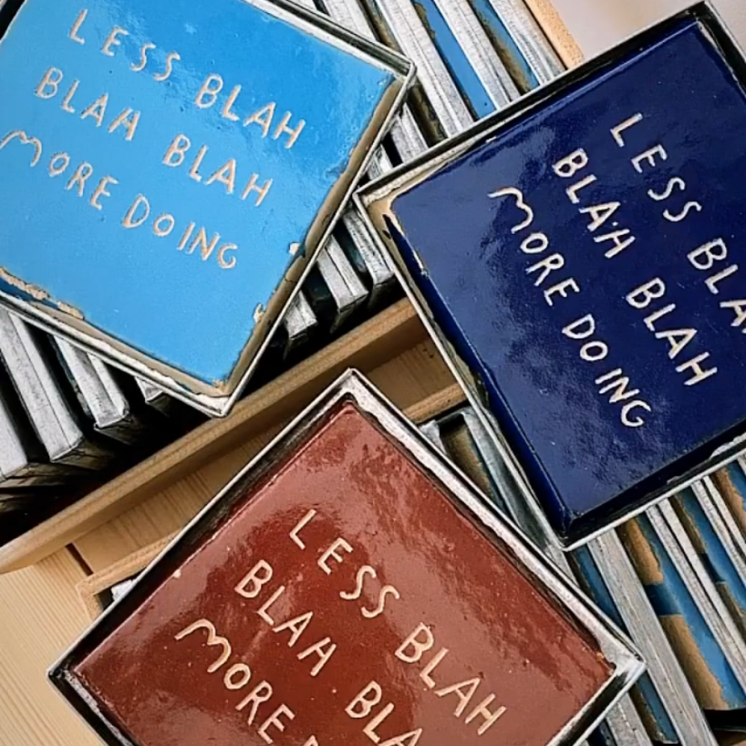 Less Blah Blah - Moroccan Zellige WallArt-Zelart-MyTindy